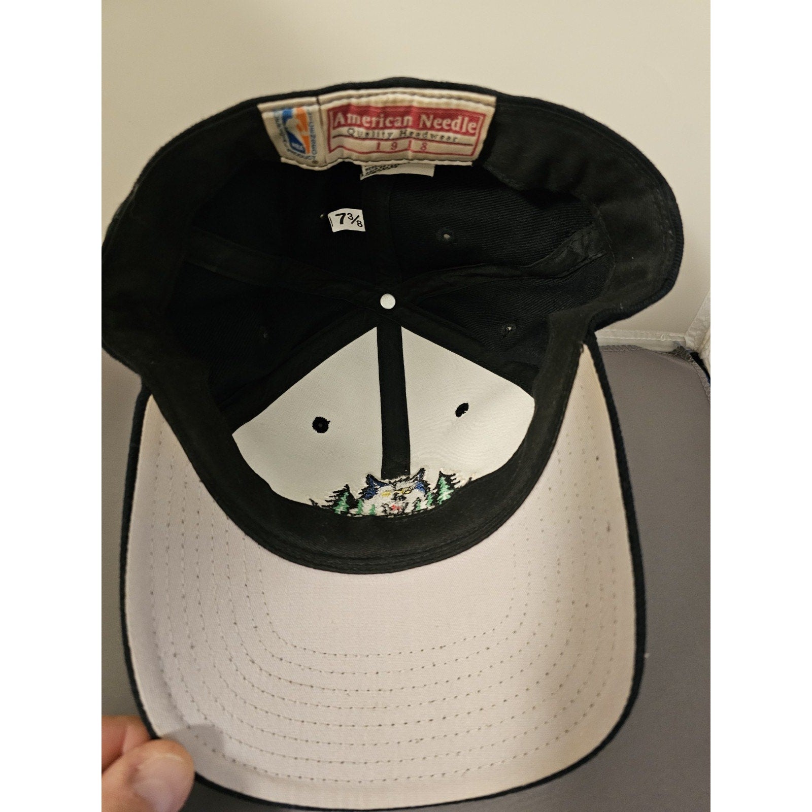 Minnesota Timberwolves Hat/Cap - American Needle Black "Trees" 1990's Logo - 7-3/8"
