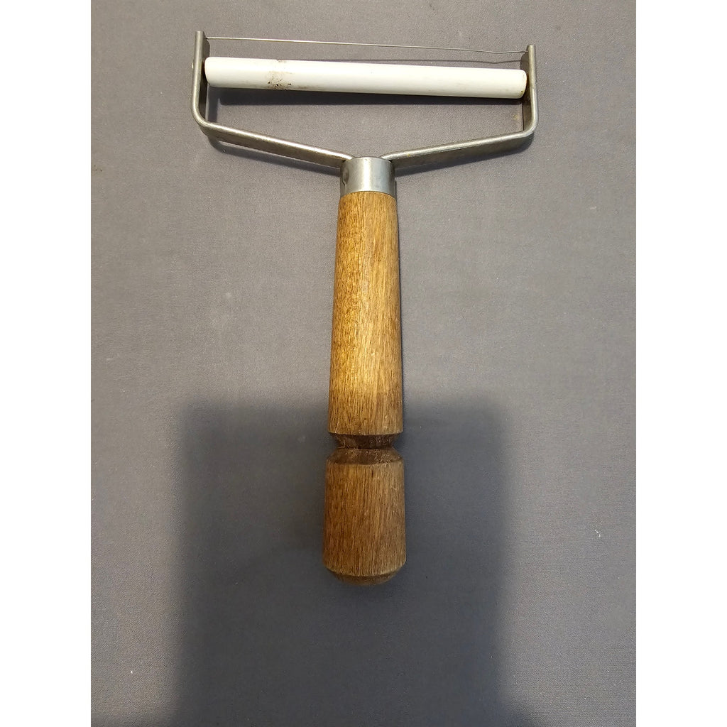 Vintage Cheese Slicer - 4" wide w/Wood Handle - Roller Style