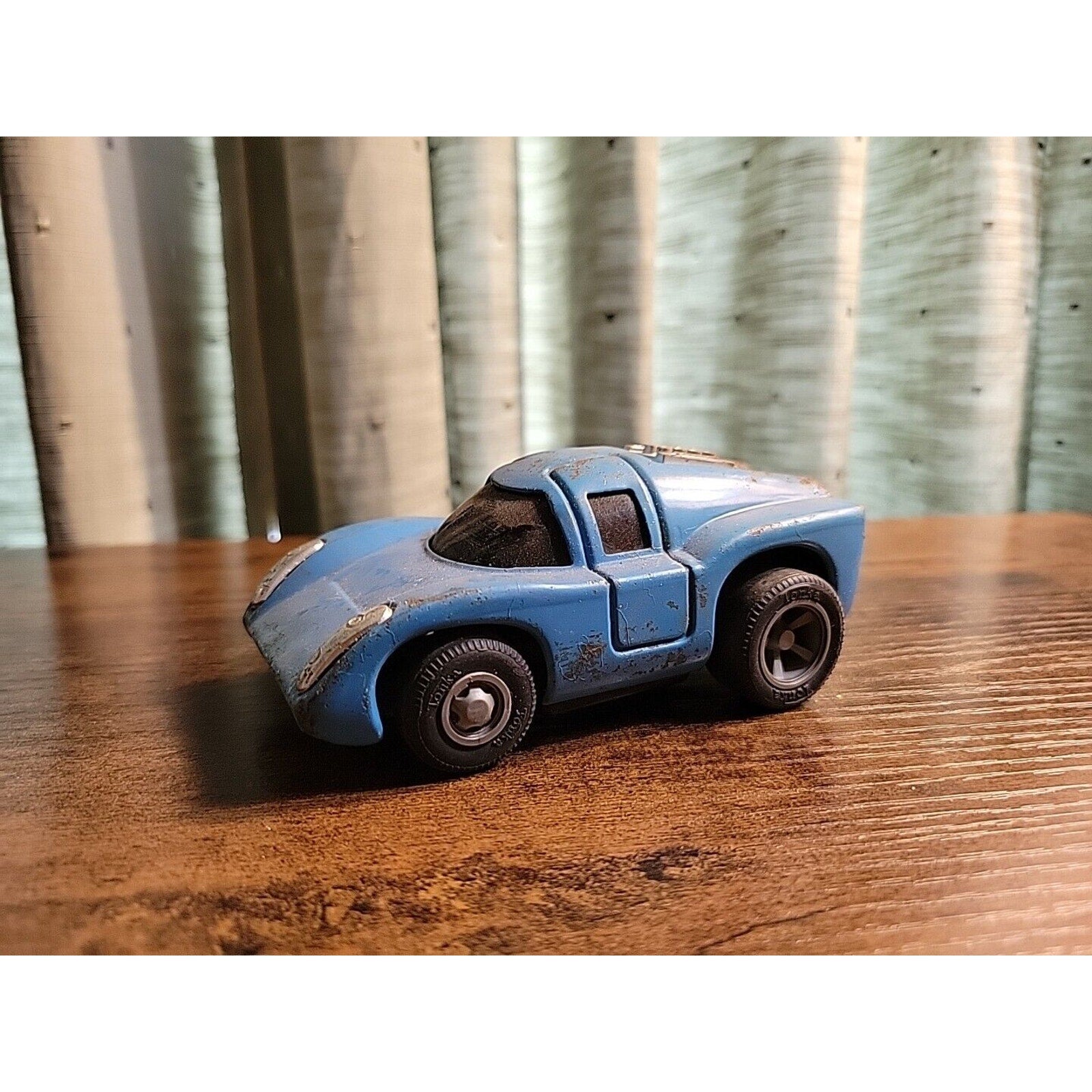 Vintage Tonka Friction Coyote Ferrari Blue Pressed Steel Car #6 - Japan Porsche