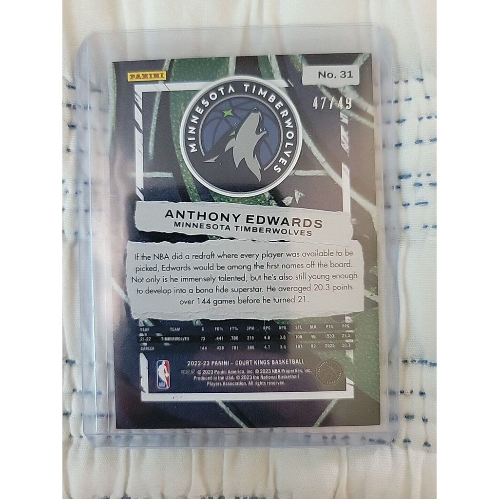 Anthony Edwards 2022-23 Panini Court Kings #31 - Violet s/n 47/49