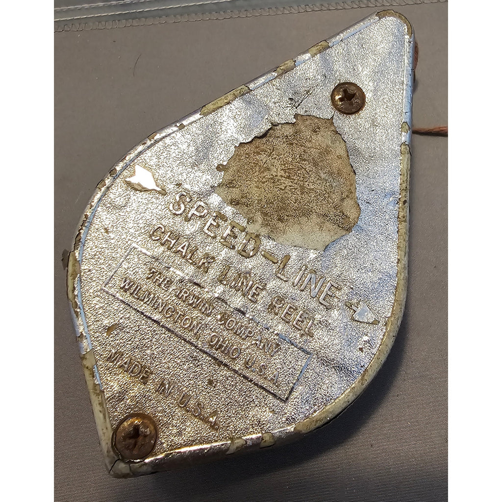 Vintage Irwin Speed-Line Chalk Line Reel - Metal Case - USA