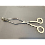 Vintage Ekco 10" White Rubble Handle Stainless Steel Tongs - USA