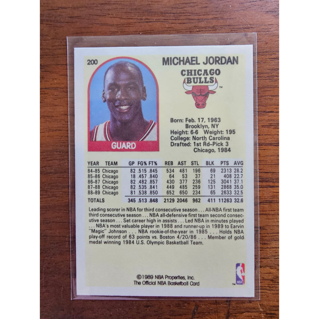Michael Jordan 1989-1990 NBA Hoops #200 - Chicago Bulls - NBA - Fresh Pull