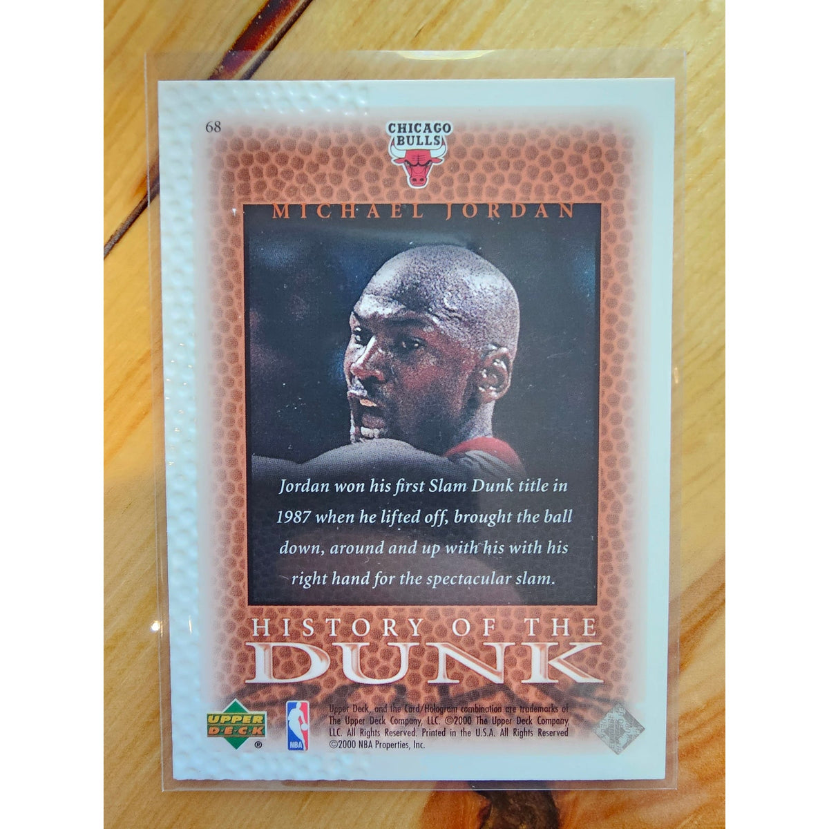 Michael Jordan 1999-2000 Upper Deck #68 - History of the Dunk - Bulls - NBA
