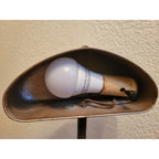 Antique Art Deco Cast Iron Gooseneck Desk Lamp w/Pen Holder, detail features