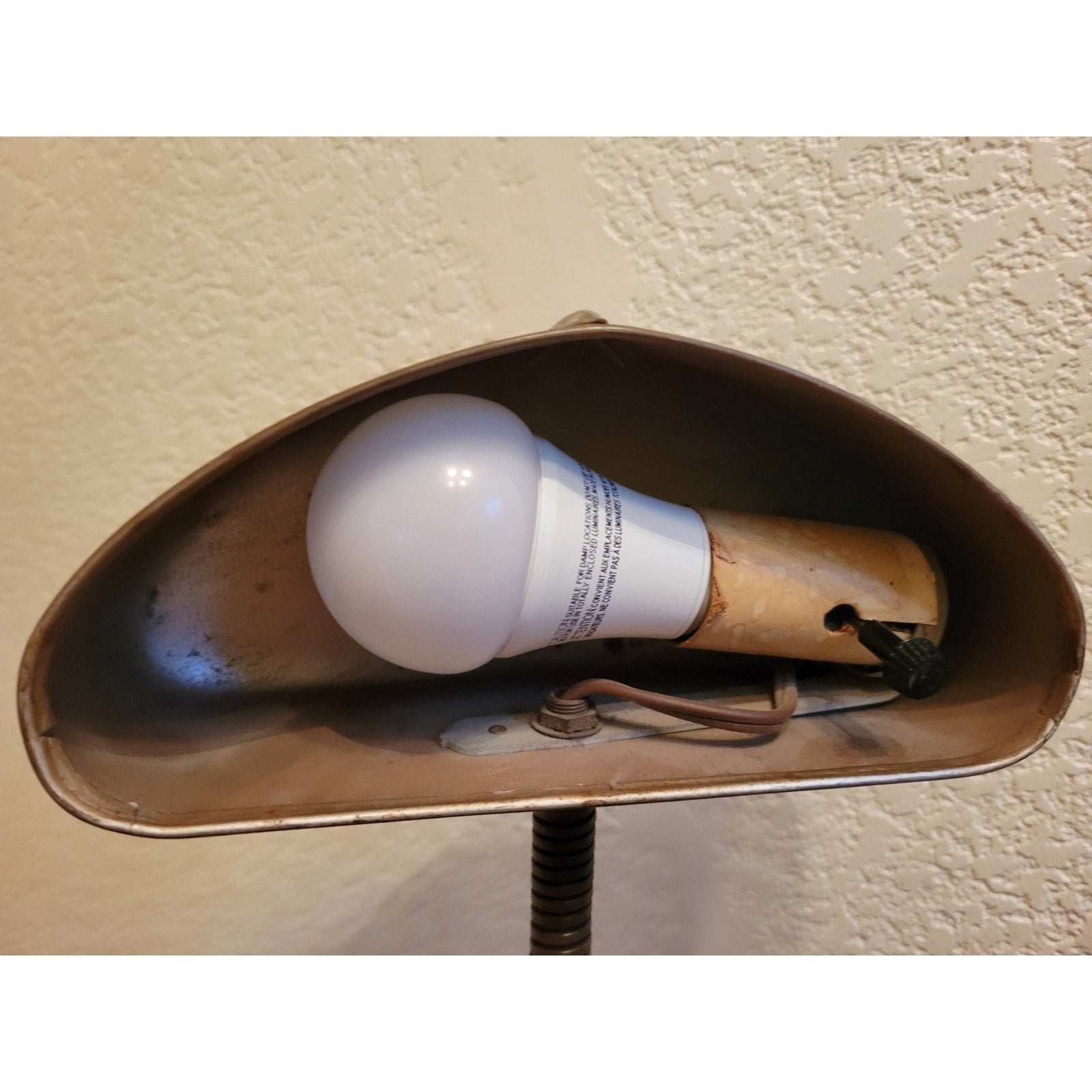 Antique Art Deco Cast Iron Gooseneck Desk Lamp w/Pen Holder, detail features