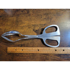 Norpro Silver Stainless Steel Salad Tongs - Spoon & Fork - 10-1/2" Long (used)