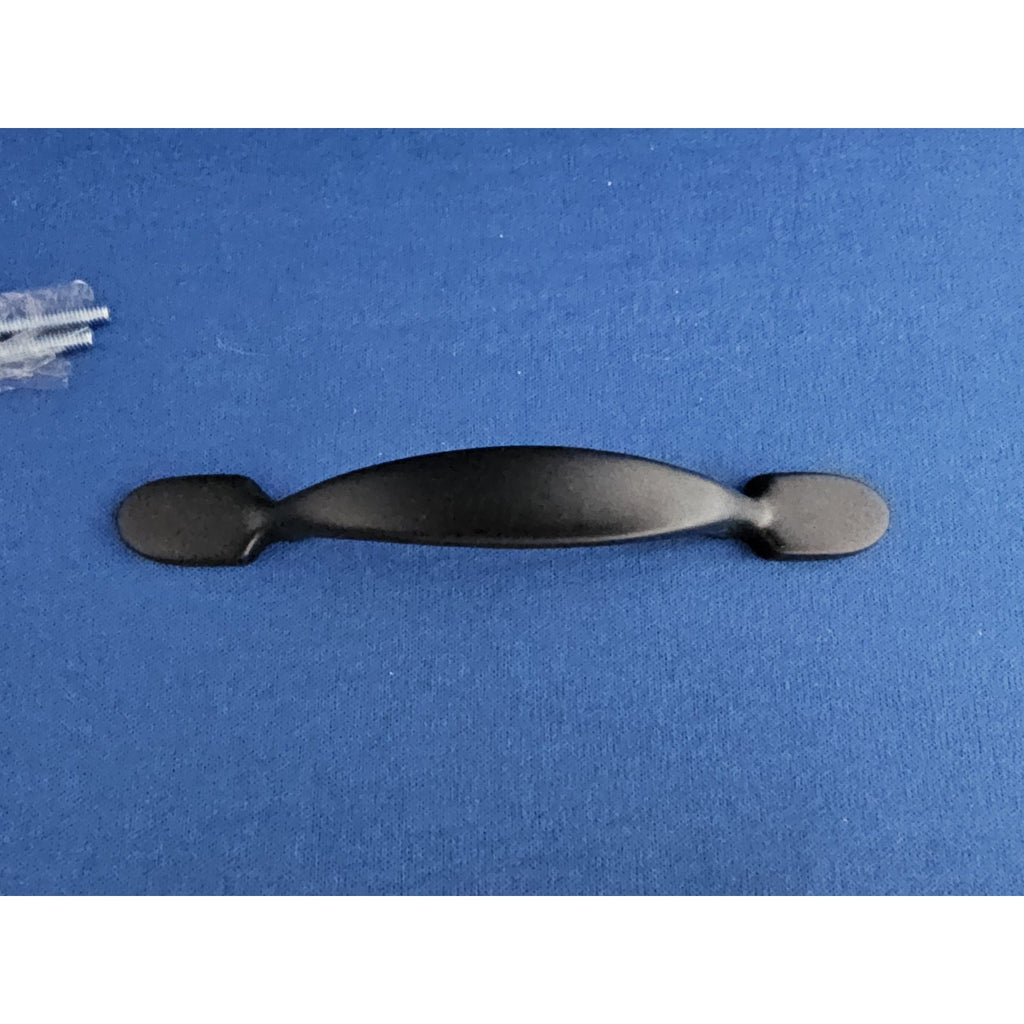 3 in. (76 mm) Center-to-Center Black Half-Round Foot Cabinet/Drawer Pull