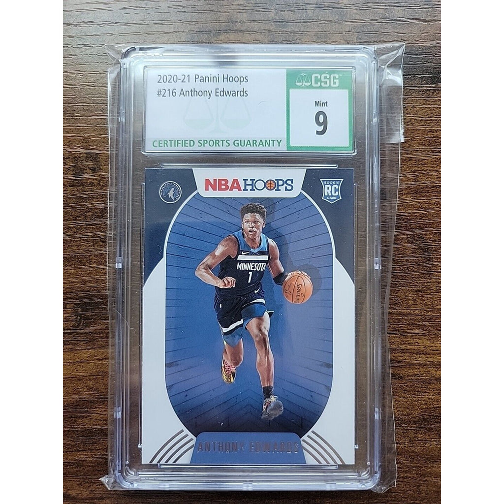 Anthony Edwards 2020-21 Panini Hoops #216 - Winter Rookie - CSG Graded 9