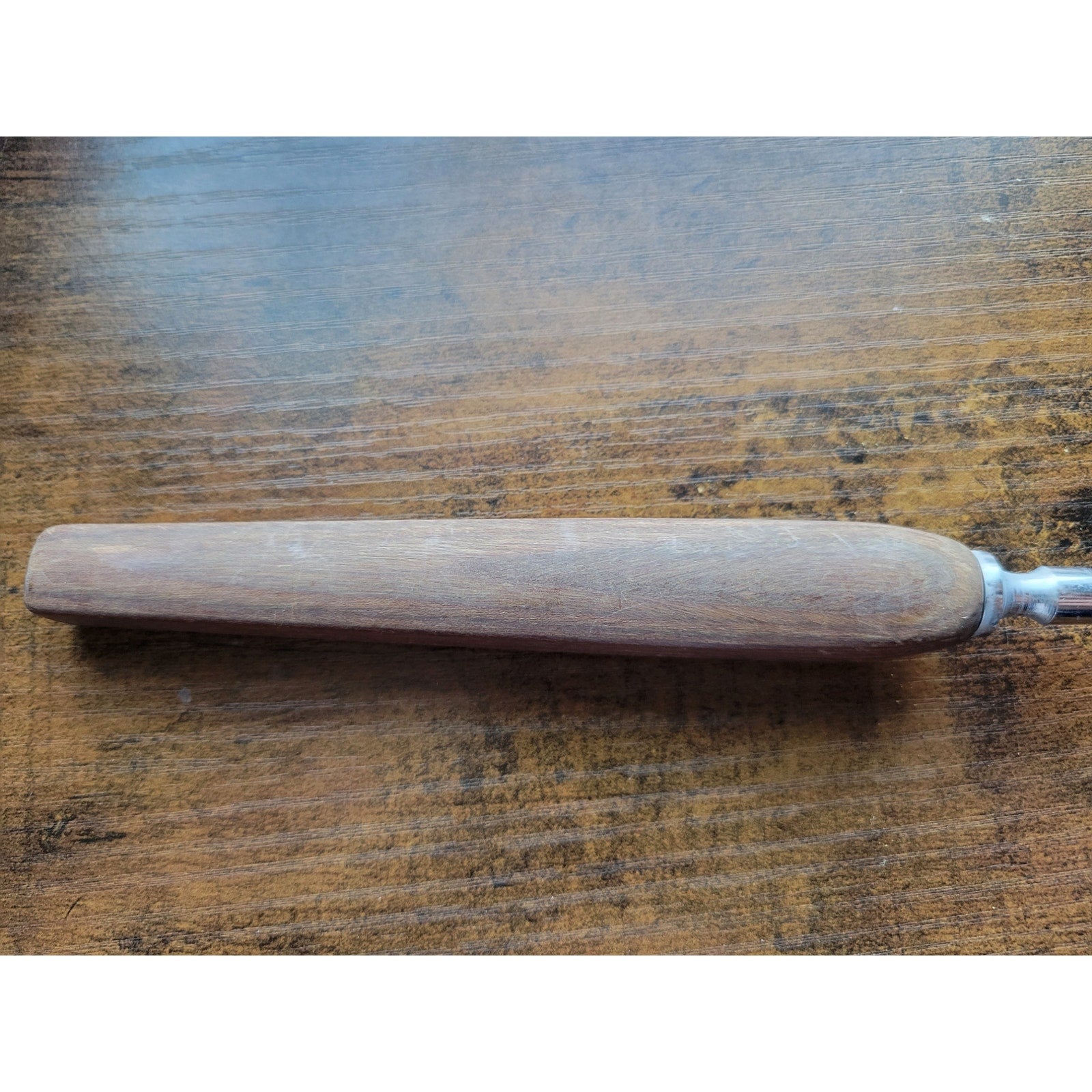 Vintage 2-Prong Stainless Steel Carving/Serving Fork w/Wooden Handle - 11” Long