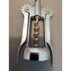 Franmara Silver Corkscrew Wine Bottle Opener w/Fins - Push Down - Used - Italy