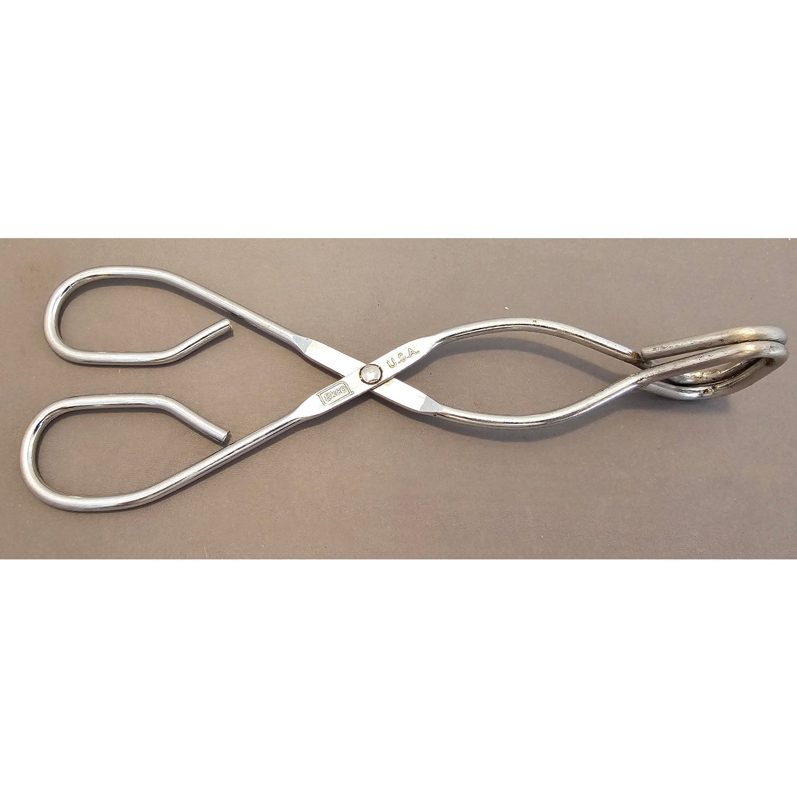 Vintage Ekco 8" (inch) Stainless Steel Tongs - USA