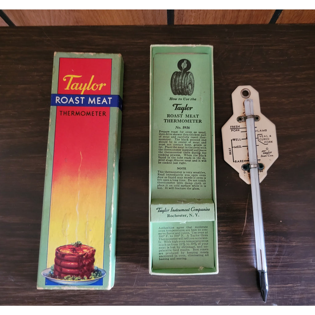 Vintage Taylor Roast Meat Thermometer #5936 w/Box & Instructions