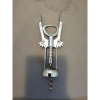 Franmara Silver Corkscrew Wine Bottle Opener w/Fins - Push Down - Used - Italy