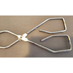 Vintage 8" Angled Stainless Steel Tongs - Made in Taiwan