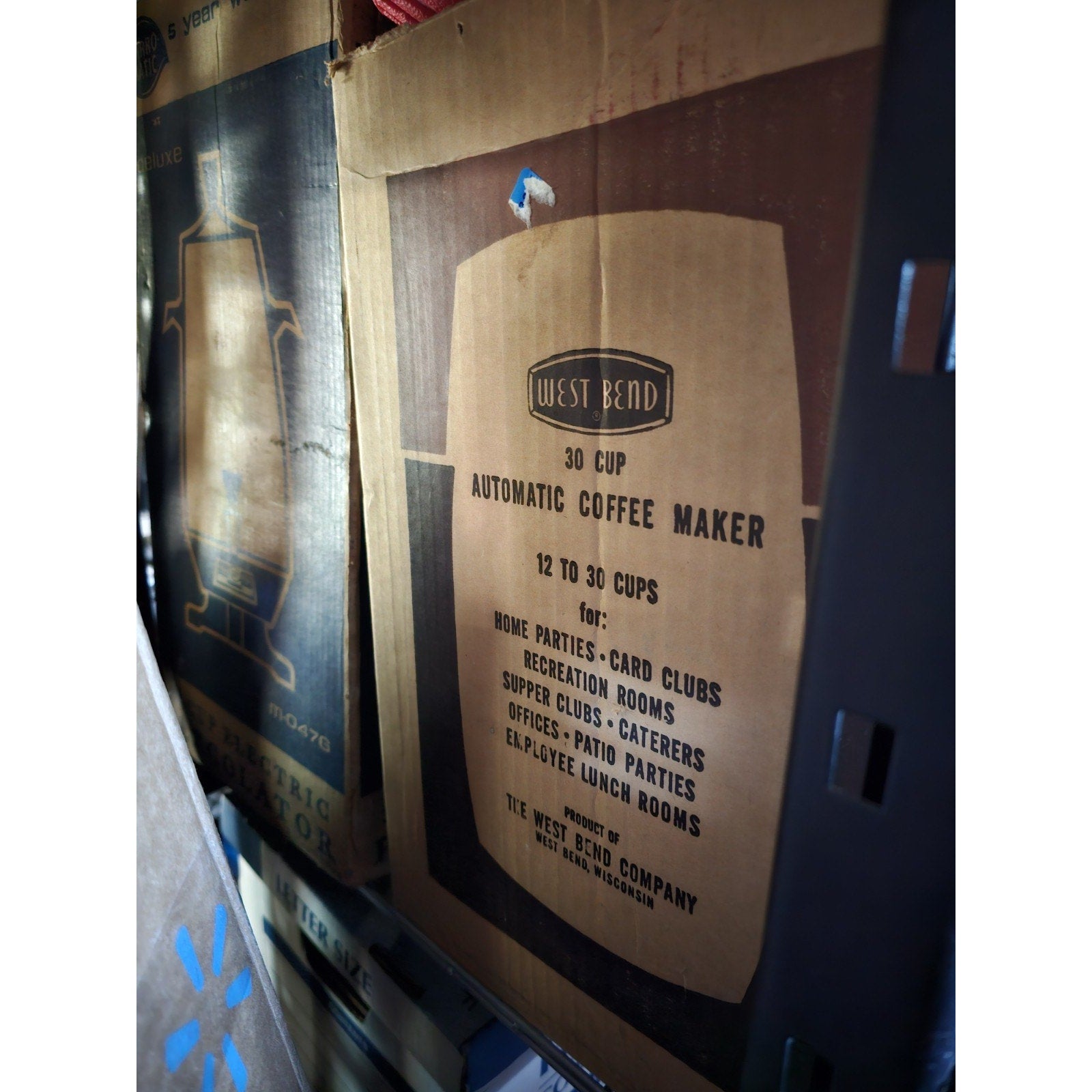 Vintage West Bend #3510E - 12- 30 Cup Coffee Percolator w/Original Box - Works