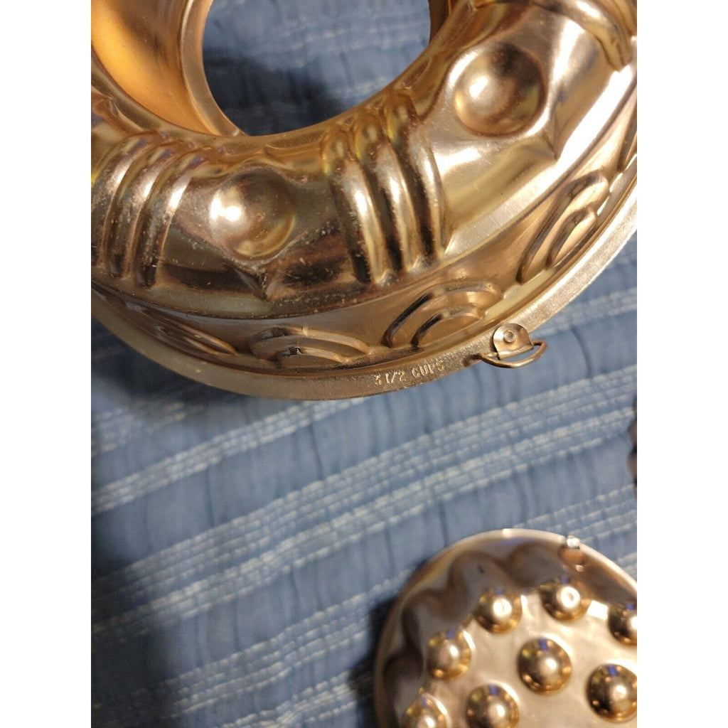 Set of 3 Mid Century Copper Molds Wall - 9-1/2" (3-1/2 cups, 7" (2-1/2) & 4 cups