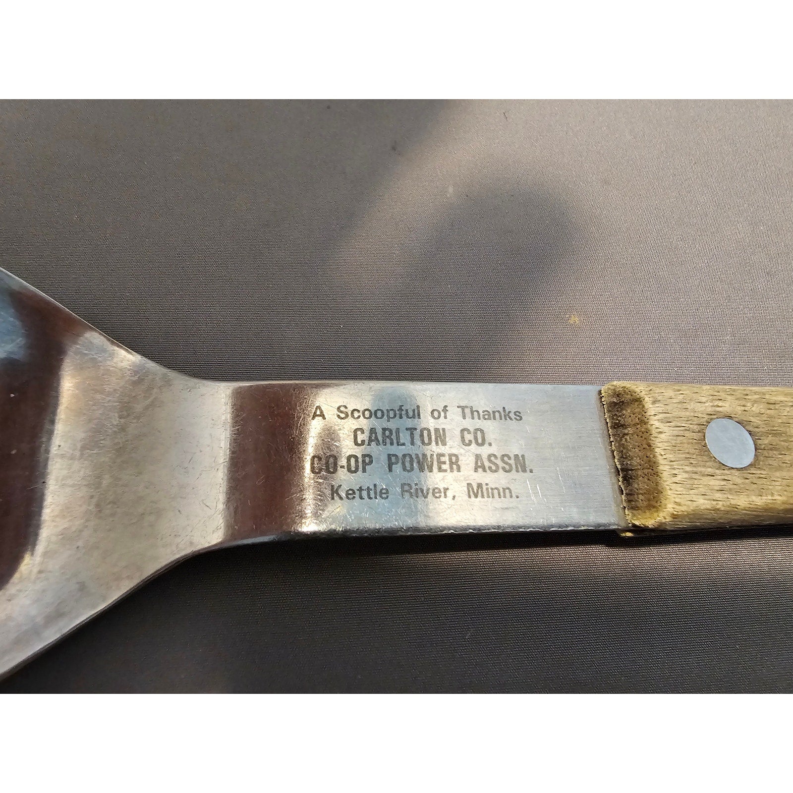 Vintage Vernco Stainless Steel Ice Cream Scoop w/Rivet Wood Handle - Japan
