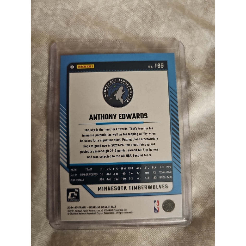 Anthony Edwards 2024-25 Donruss #165 - Halo Green Lazer - Minnesota - s/p