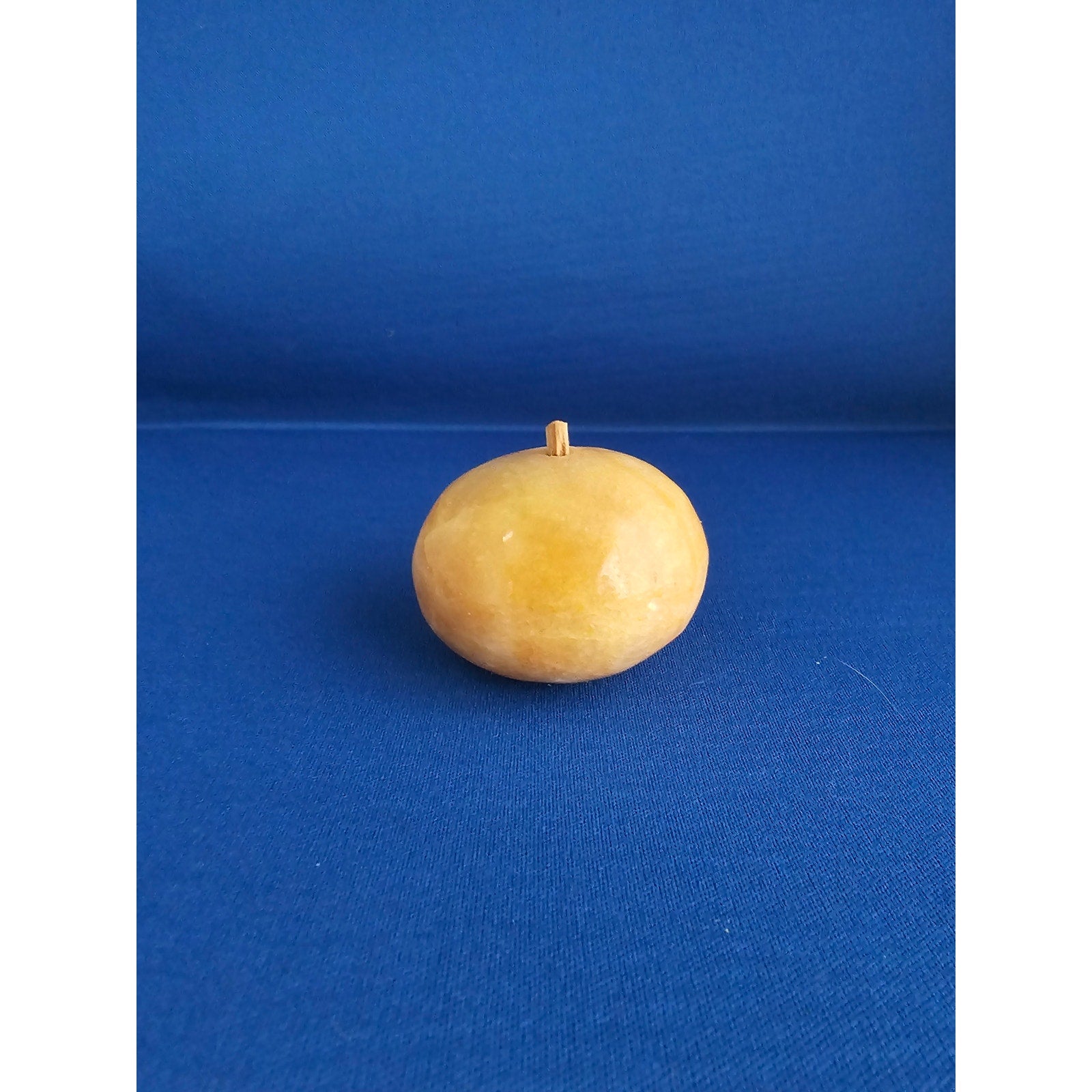 Vintage Alabaster Marble Carved Stone Fruit - Small 2" wide - Yellow