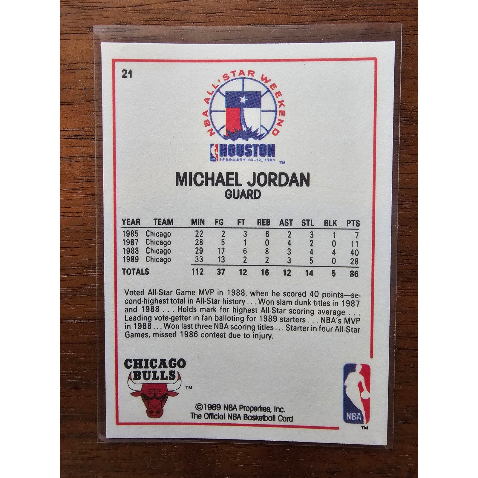 Michael Jordan 1989-1990 NBA Hoops #21 - Chicago Bulls - NBA - Fresh Pull