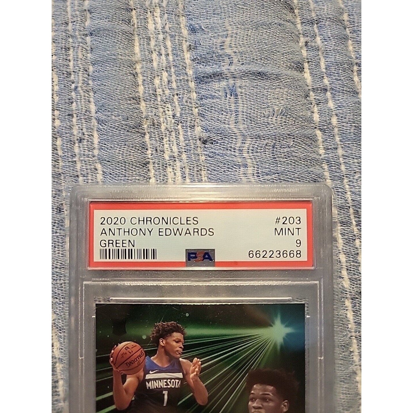 Anthony Edwards 2020-21 Panini Chronicles Essentials #203 - PSA 9 Green Rookie