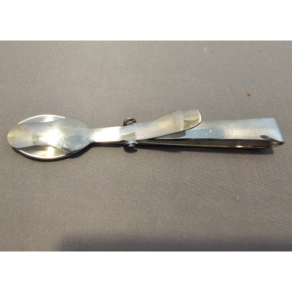 Stainless Steel Buffet Serving Tongs - Double Spoon - 4.25in