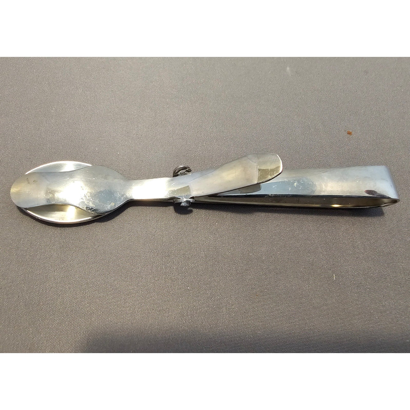 Stainless Steel Buffet Serving Tongs - Double Spoon - 4.25in