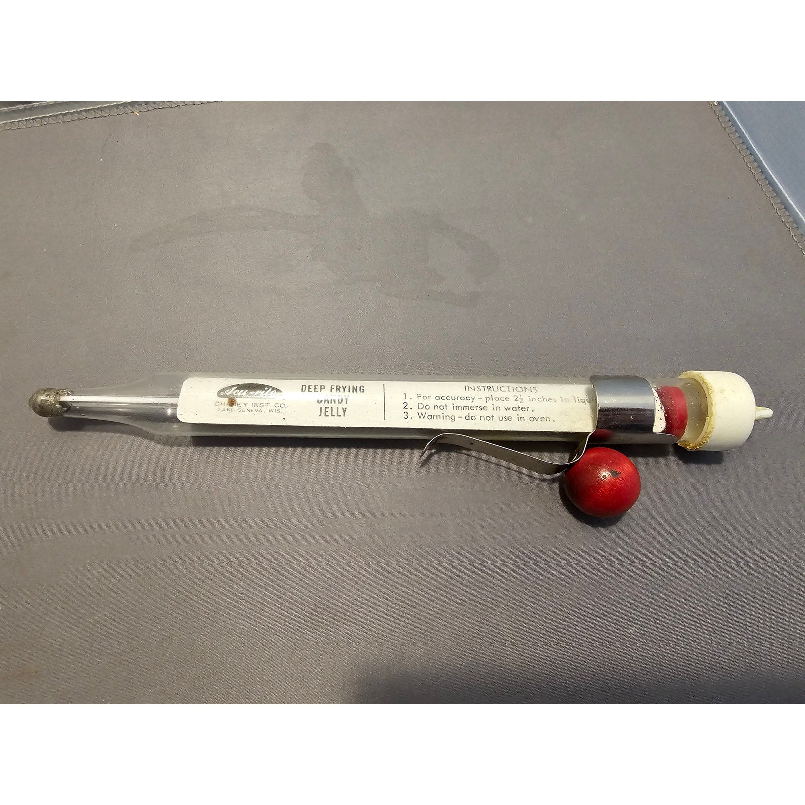 Vintage AcuRite 34 Deep Frying Candy, Icing Thermometer by Chaney Instrument