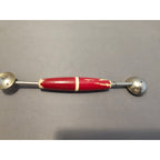 Vintage A&J Ekco Red Wood Handled Double Ended Melon Baller - Made in USA