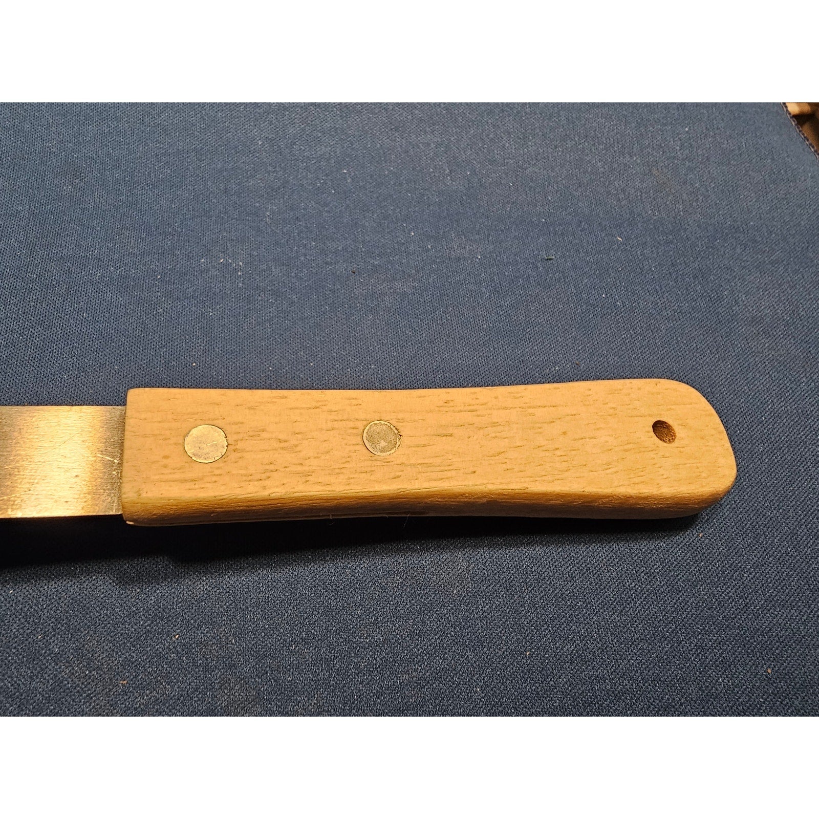 Vintage Stainless Steel 9-3/4" Ice Cream Scoop w/Rivet Wood Handle - Alaska