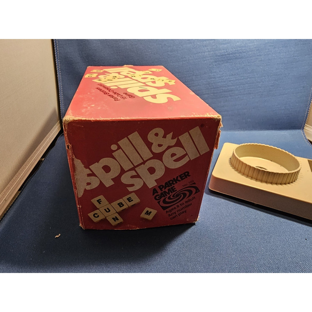 Vintage 1972 Parker Brothers #102 - Spill & Spell Dice Game - Box & Tray ONLY
