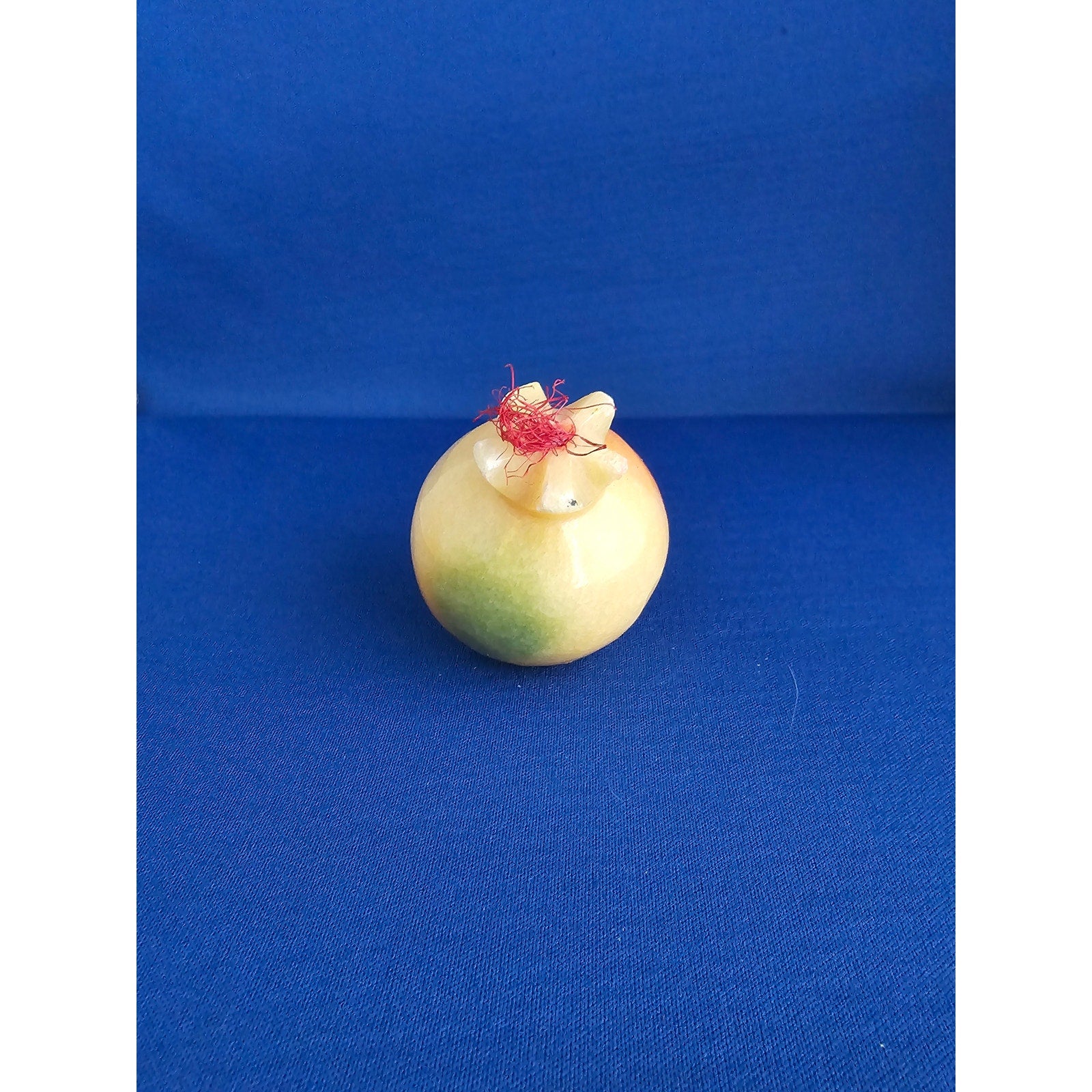 Vintage Alabaster Marble Carved Stone Fruit - Small 2-1/2" tall - Red/Yellow