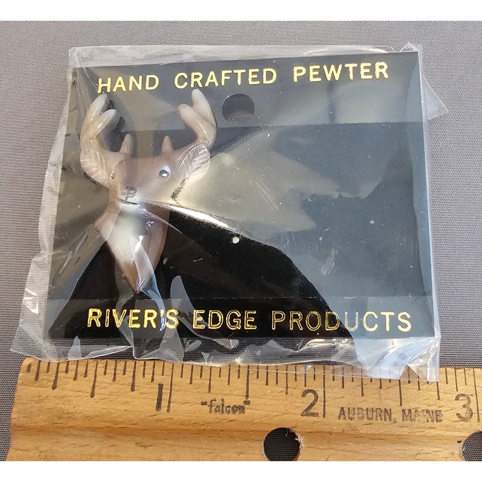 Vintage River's Edge Pewter "Buck" Pinback - Deer Head, Hand Crafted - No. 230