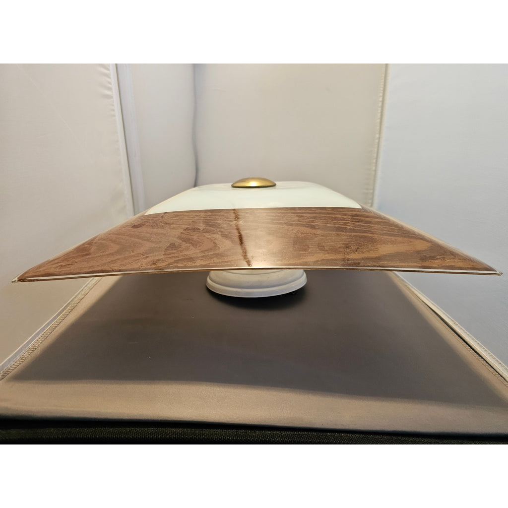 Vintage/Mid Century Modern Square Ceiling Light Fixture w/Brown Glass