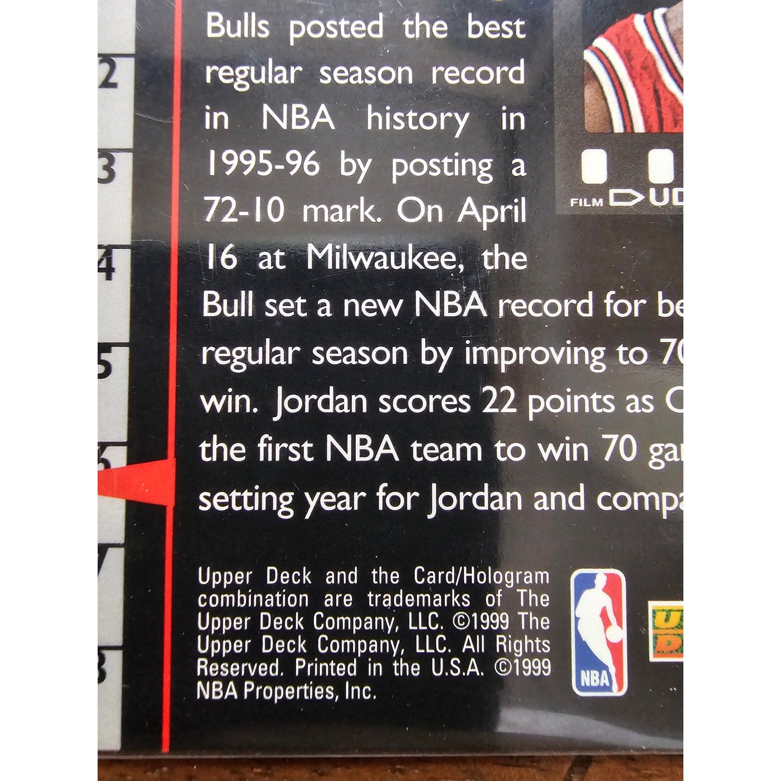 Michael Jordan 1999 Upper Deck #C11 - NBA Record 70th Win - MJ Retires - Jumbo