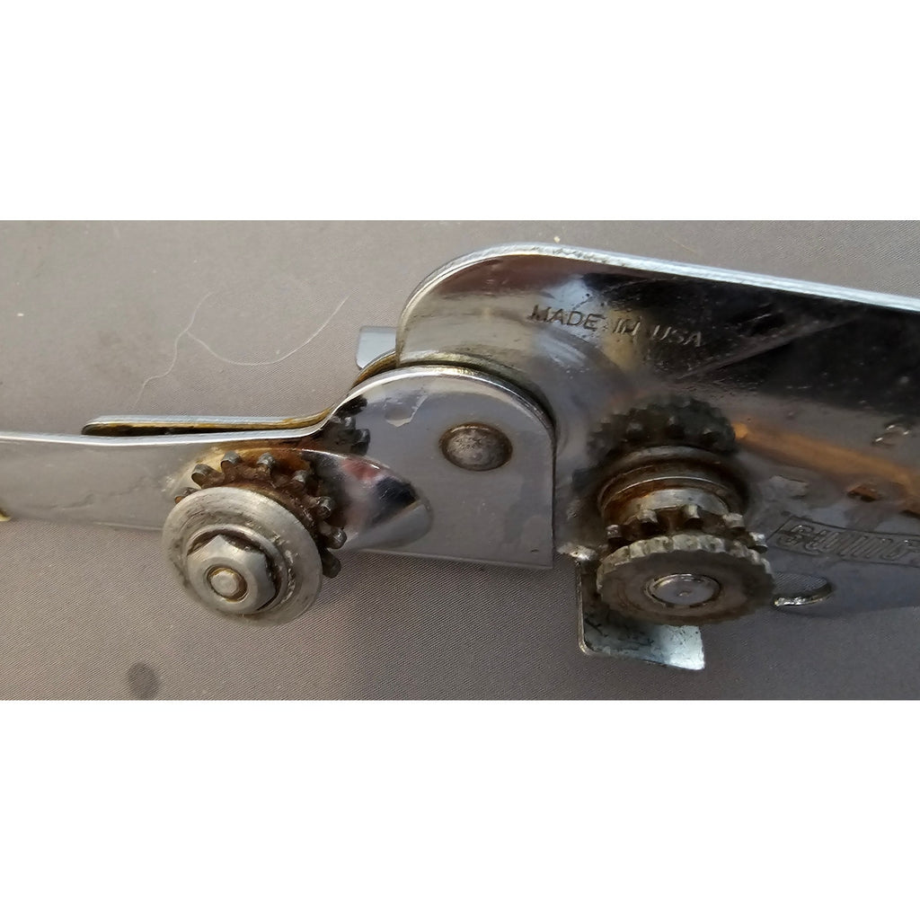 Vintage Swing-A-Way No. 2 Can Opener Bottle Tan/Ivory Grips Manual 7” USA Away