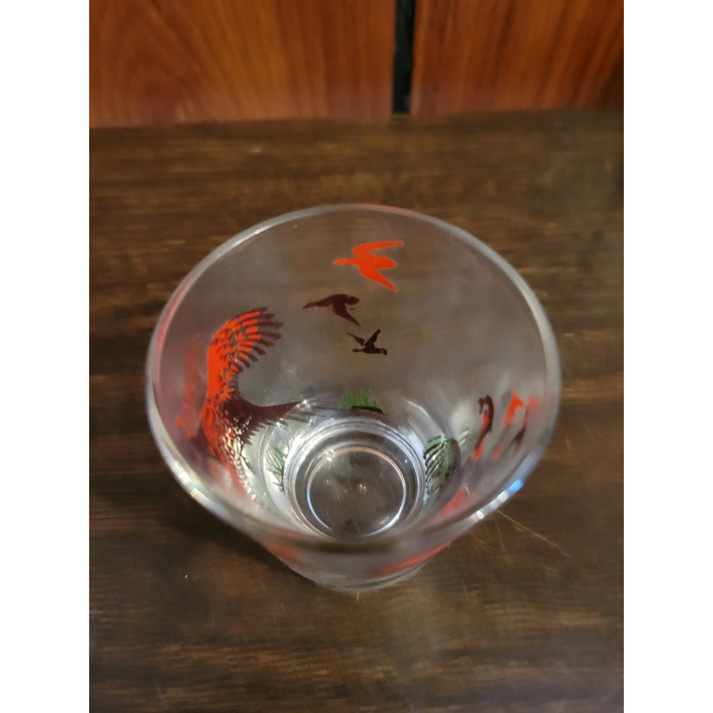 Vintage Red Pheasant Shot Glass - Game Birds, Hunting