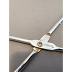 Vintage 8" Angled Stainless Steel Tongs - Made in Taiwan