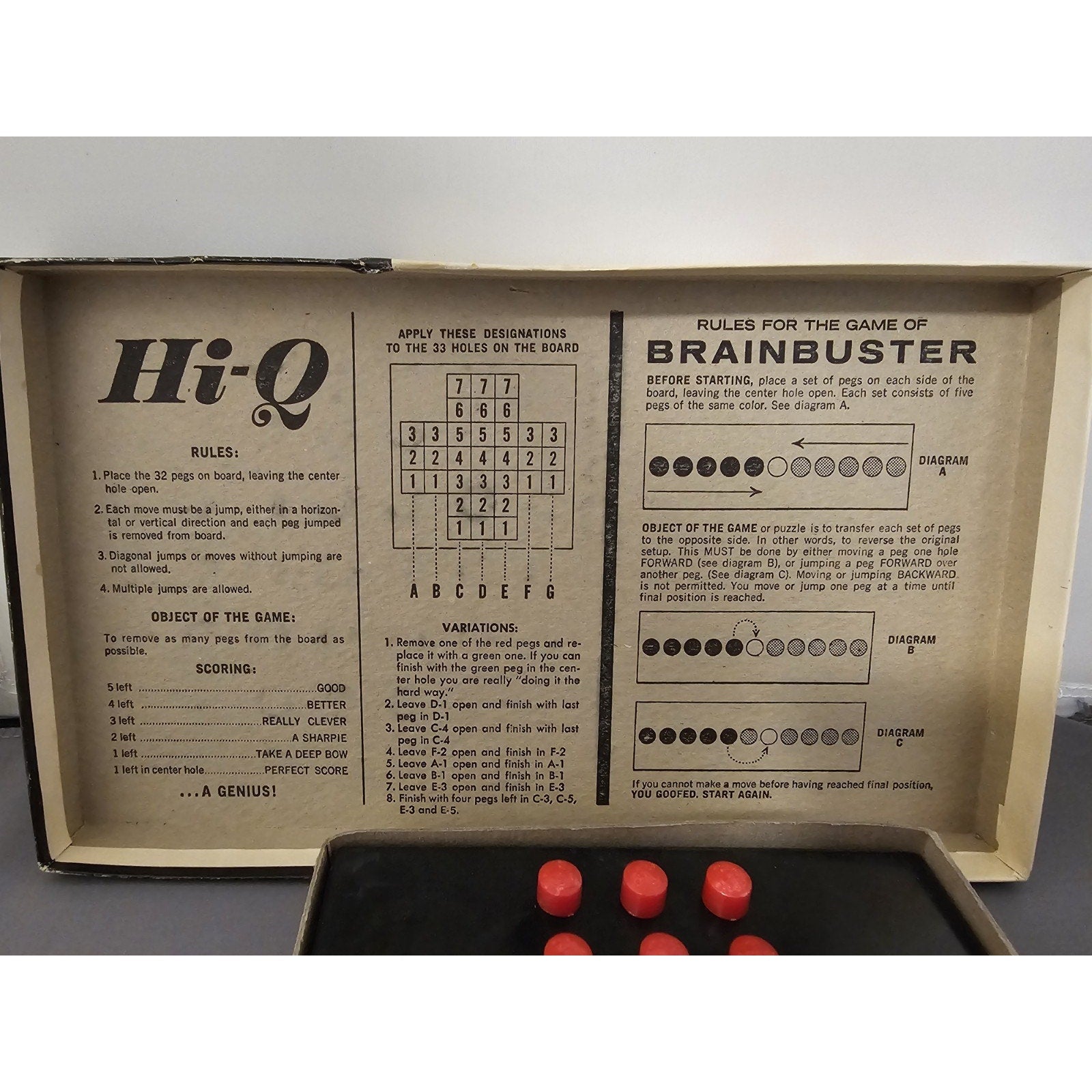 Vintage Hi-Q Puzzle Game by Kohner #120 for Entire Family - USA - Complete