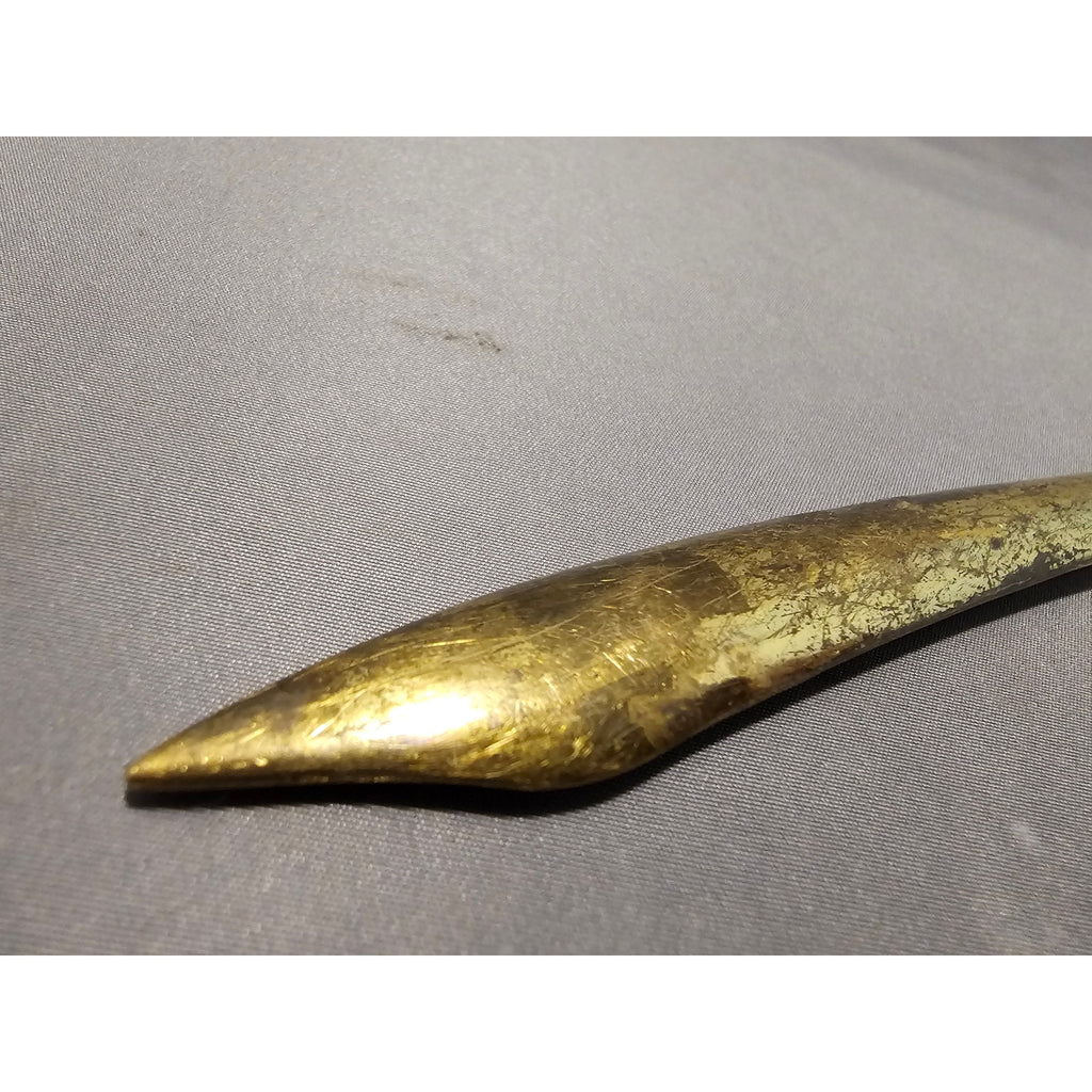 Vintage 8" Gold Brass Letter Opener w/Pineapple Design