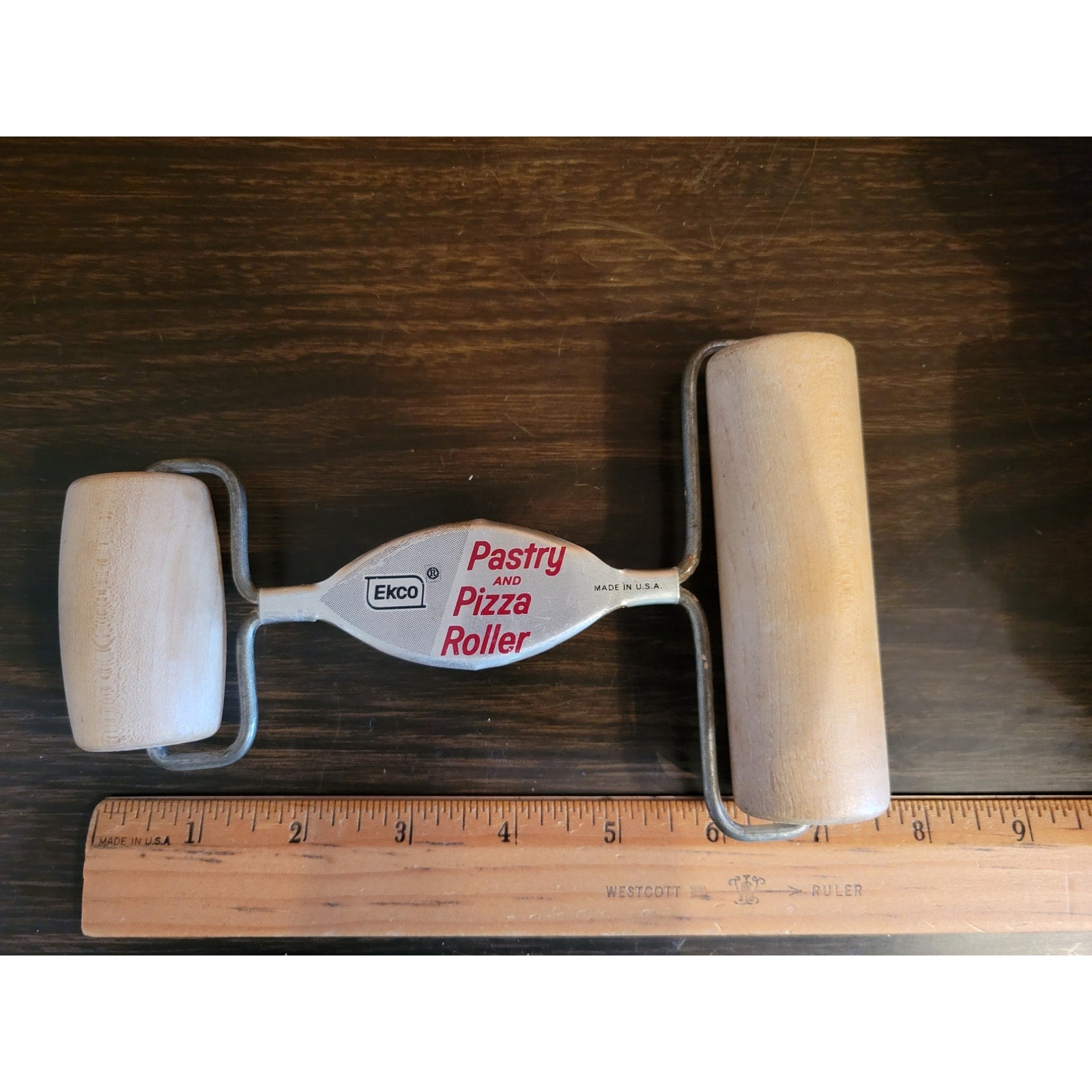 Ekco Pastry and Pizza Roller - Wood, USA