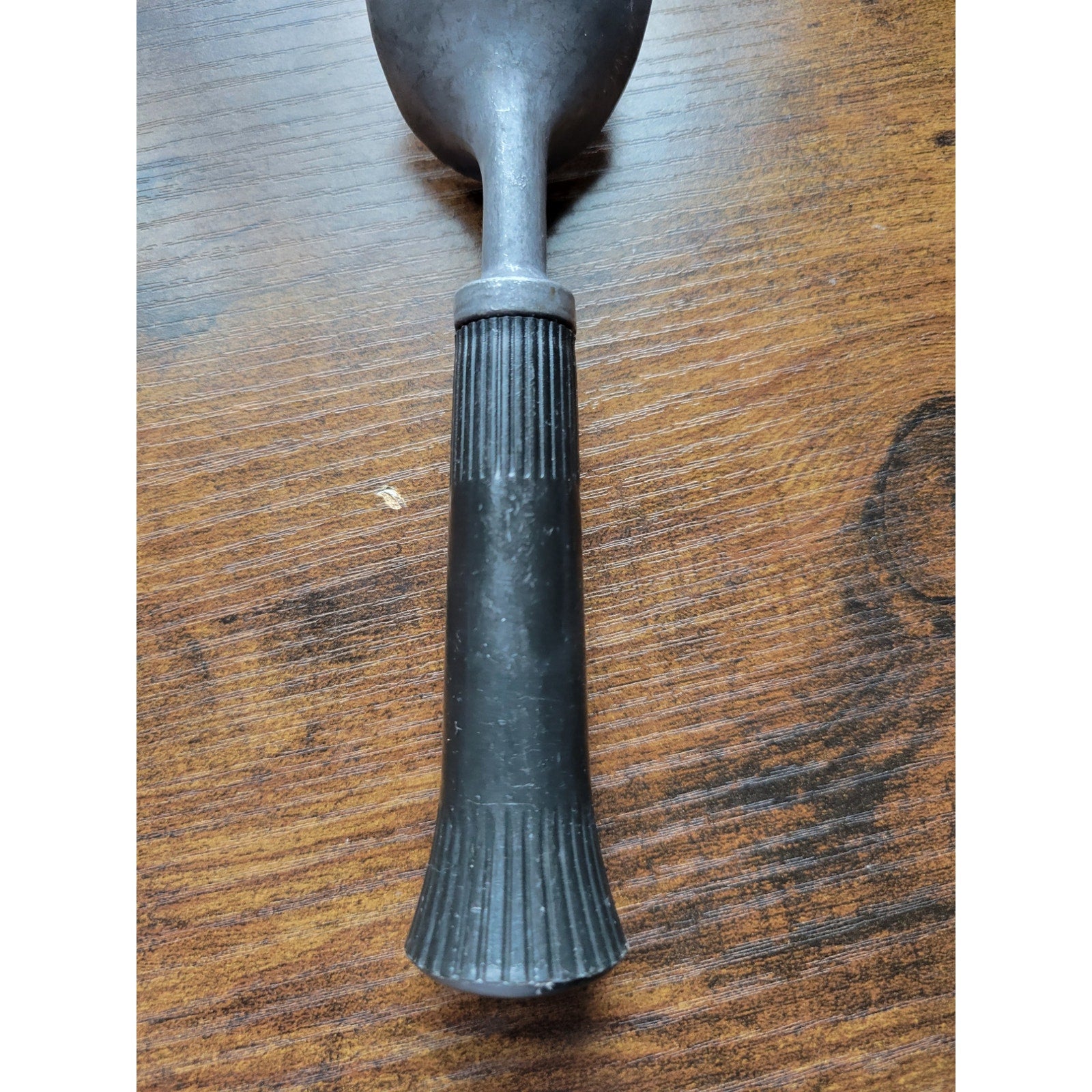 Vintage Aluminum Metal Ice Cream Scoop w/Black Plastic Handle