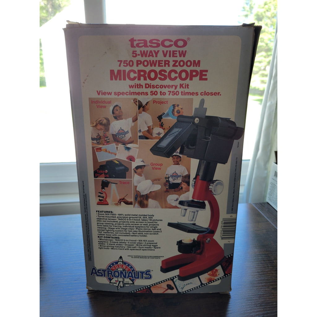 1986 Tasco YM750ZF - 5-Way View - 50 to 750 Power Zoom Microscope - Astronauts