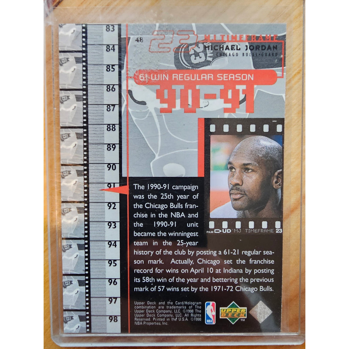 Michael Jordan 1998 Upper Deck Timeframe 23 #48 - Chicago Bulls - 90-91 - NBA