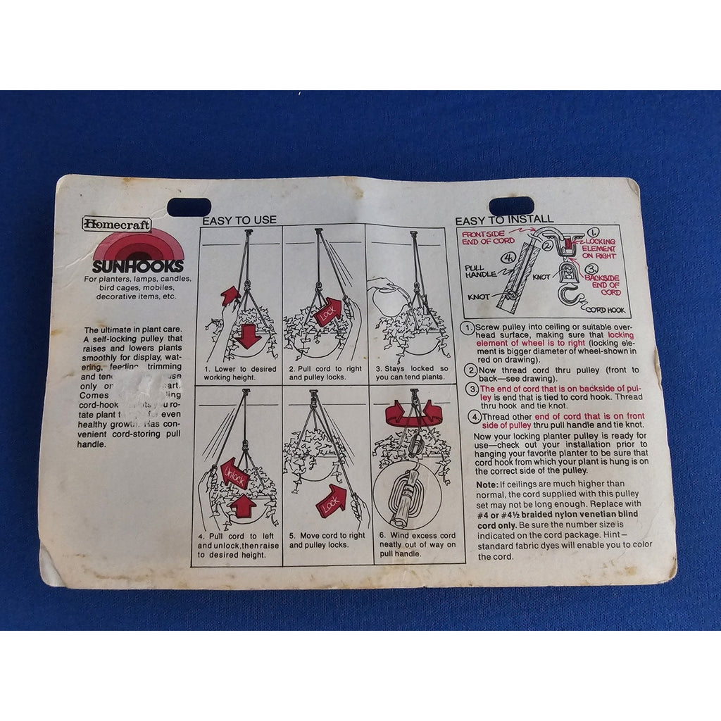 Vintage/NOS Homecraft Locking Planter Pulley/Hanger Sunhooks - New