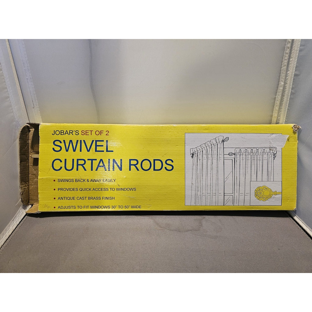 Vintage 1996 Jobar #JT2127 - Set of 2 Swivel Curtain Rods - Fits 30" to 50" Wide