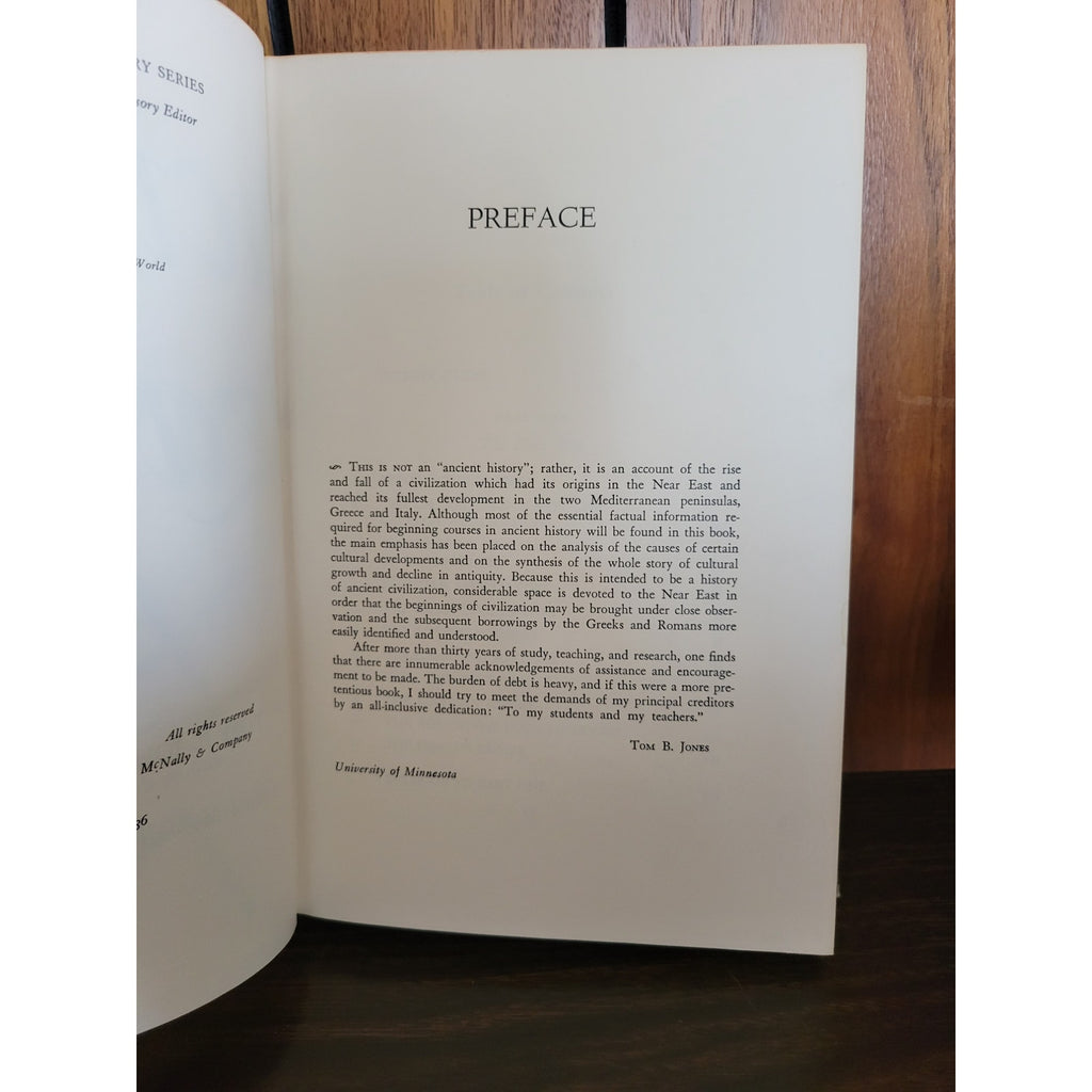 Ancient Civilization by Tom B. Jones (University of Minnesota) Rand McNally published 1960 Second Printing