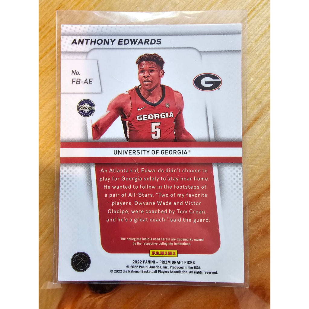 Anthony Edwards 2022 Panini Prizm Draft Picks #FB-AE Flashback -Georgia Bulldogs