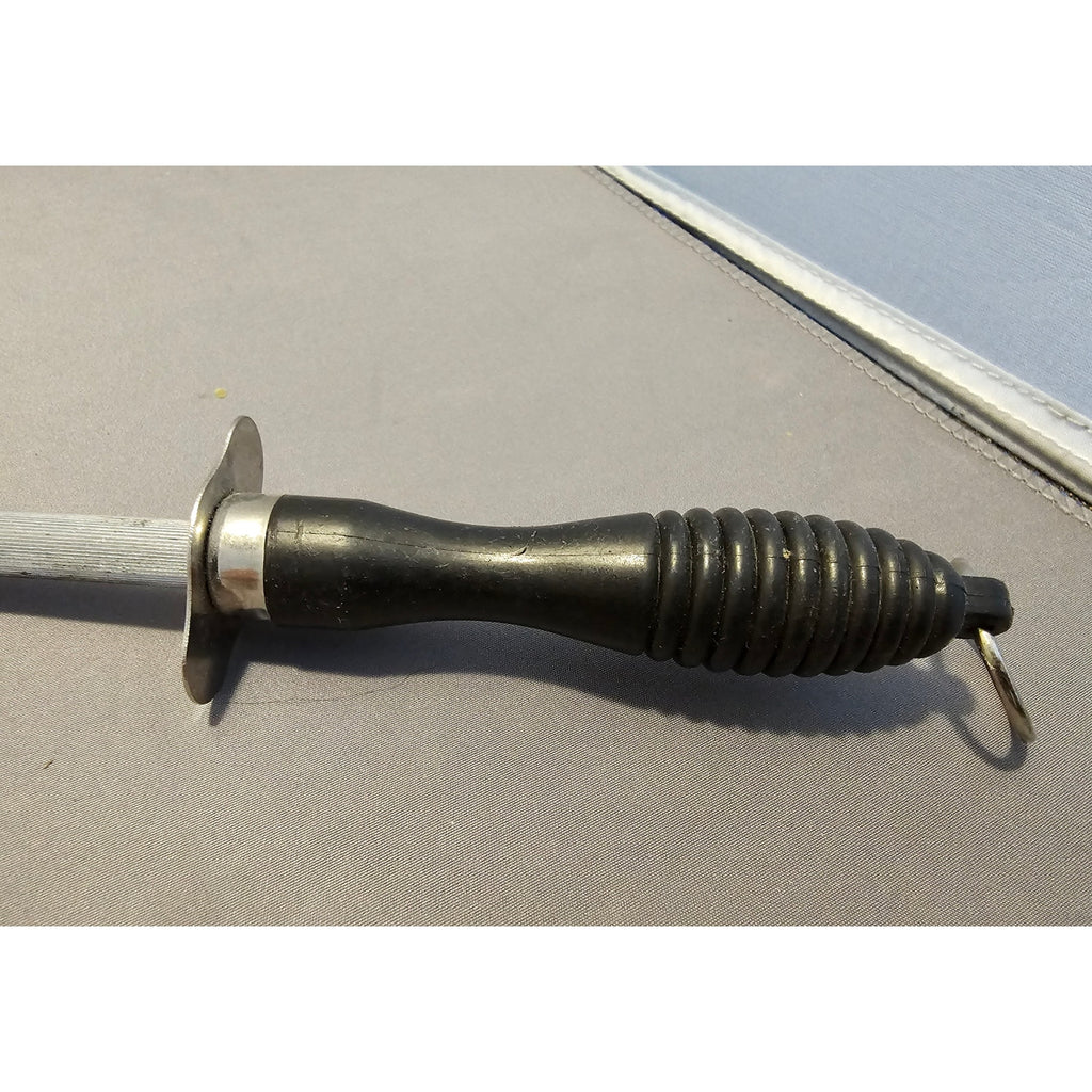 11-1/2" Black Plastic Handle Stainless Steel Knife Sharpener - Very Good